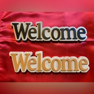 (2) True Living Welcome Decor Sign Plaque NEW